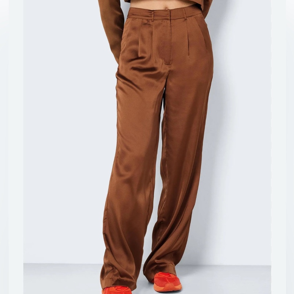 Rust Orange Satin Pants